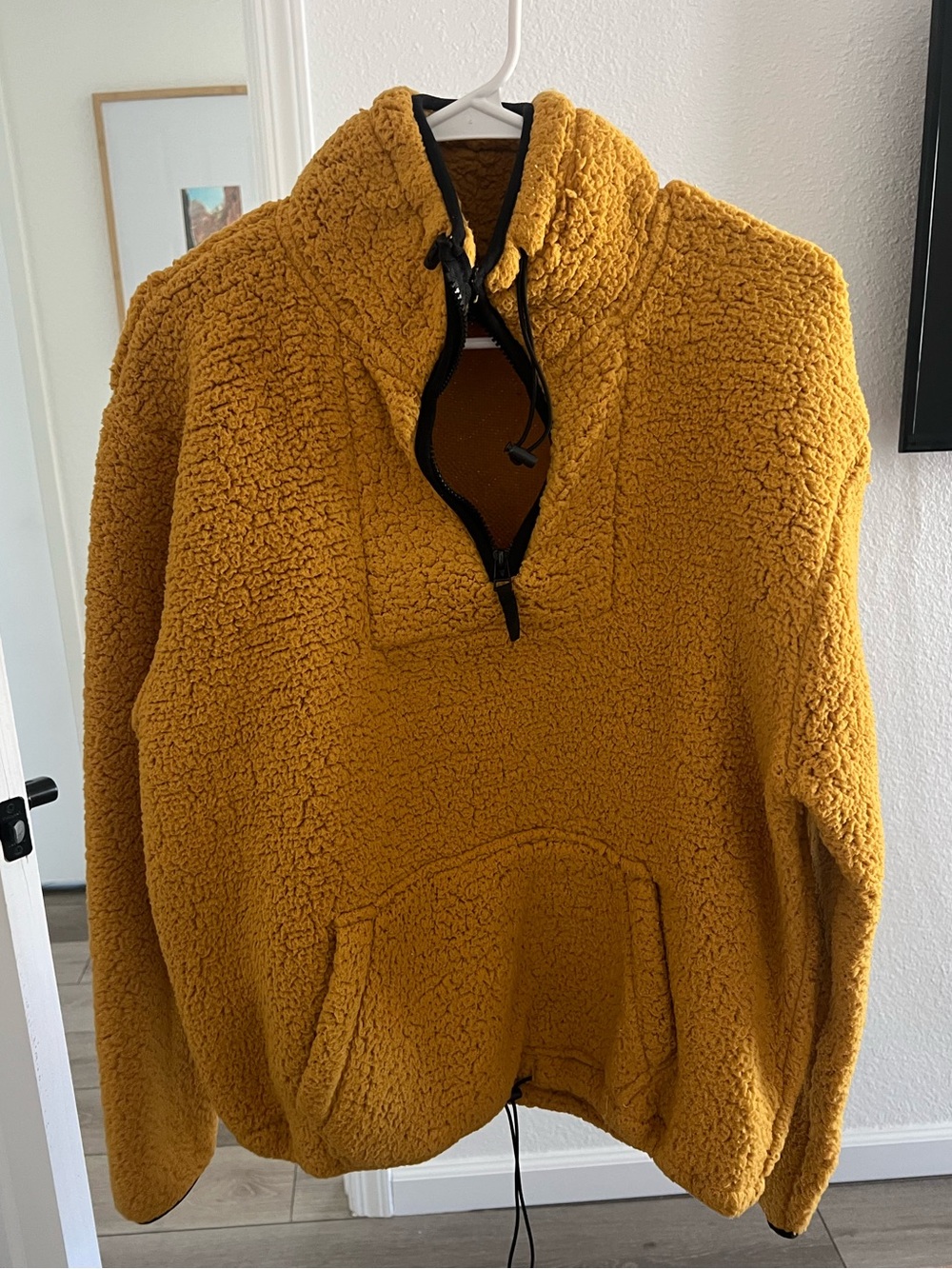 Love Tree Mustard Sherpa Zip-Up Pullover